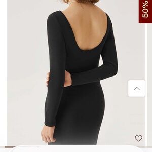 OGL Chic Black Backless Long Sleeve Top